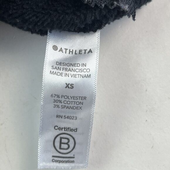 Athleta Cozy Karma Side Zip Funnel Neck Sweatshirt XS Black Athleisure Travel - Picture 11 of 13